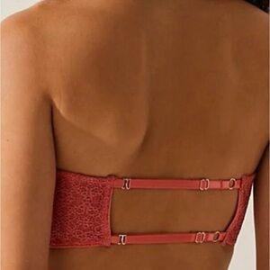 NWOT Intimately Free People Madi Lace Corset in Coral with Removable Strap S